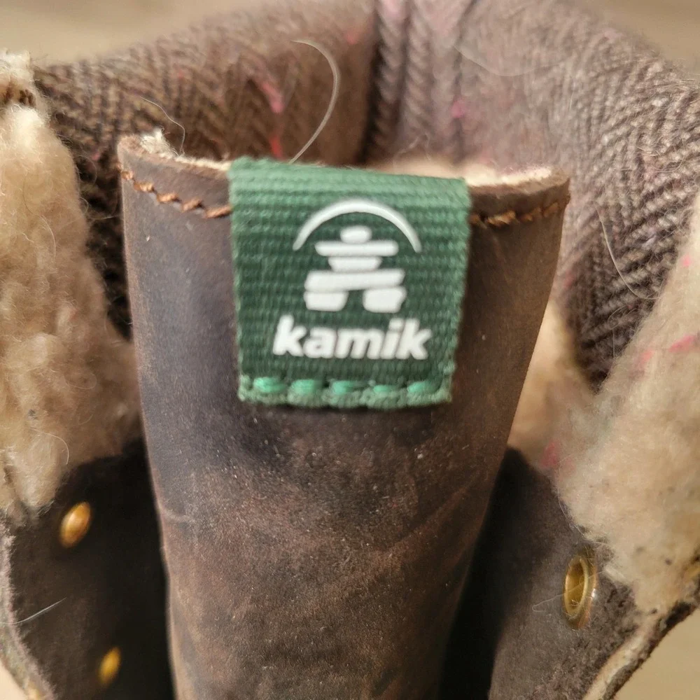 Kamik Rogue Winter Boot Women 8 Brown Waterproof Leather Insulated 3M Thinsulate